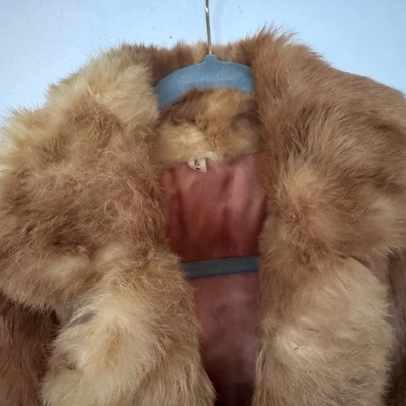 Vintage Genuine Fur Belted Wrap Coat | Soft Honey Brown | Glam Boho Luxe - Picture 4 of 8